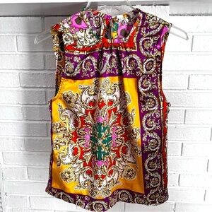 MNG Colorful Polyester Top NWT Size 2 Recycled Polyester Materials❤️